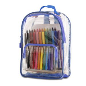 מיגוון – תיק גב לילדים מPVC שקוף כולל טושים, עפרונות, צבעי פנדה וחוברת צביעה